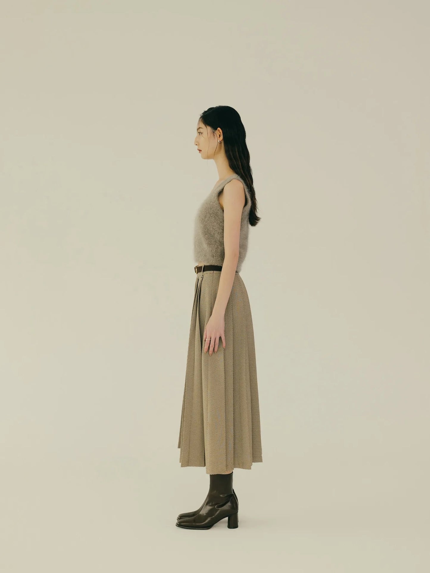 Bode check pleat skirt