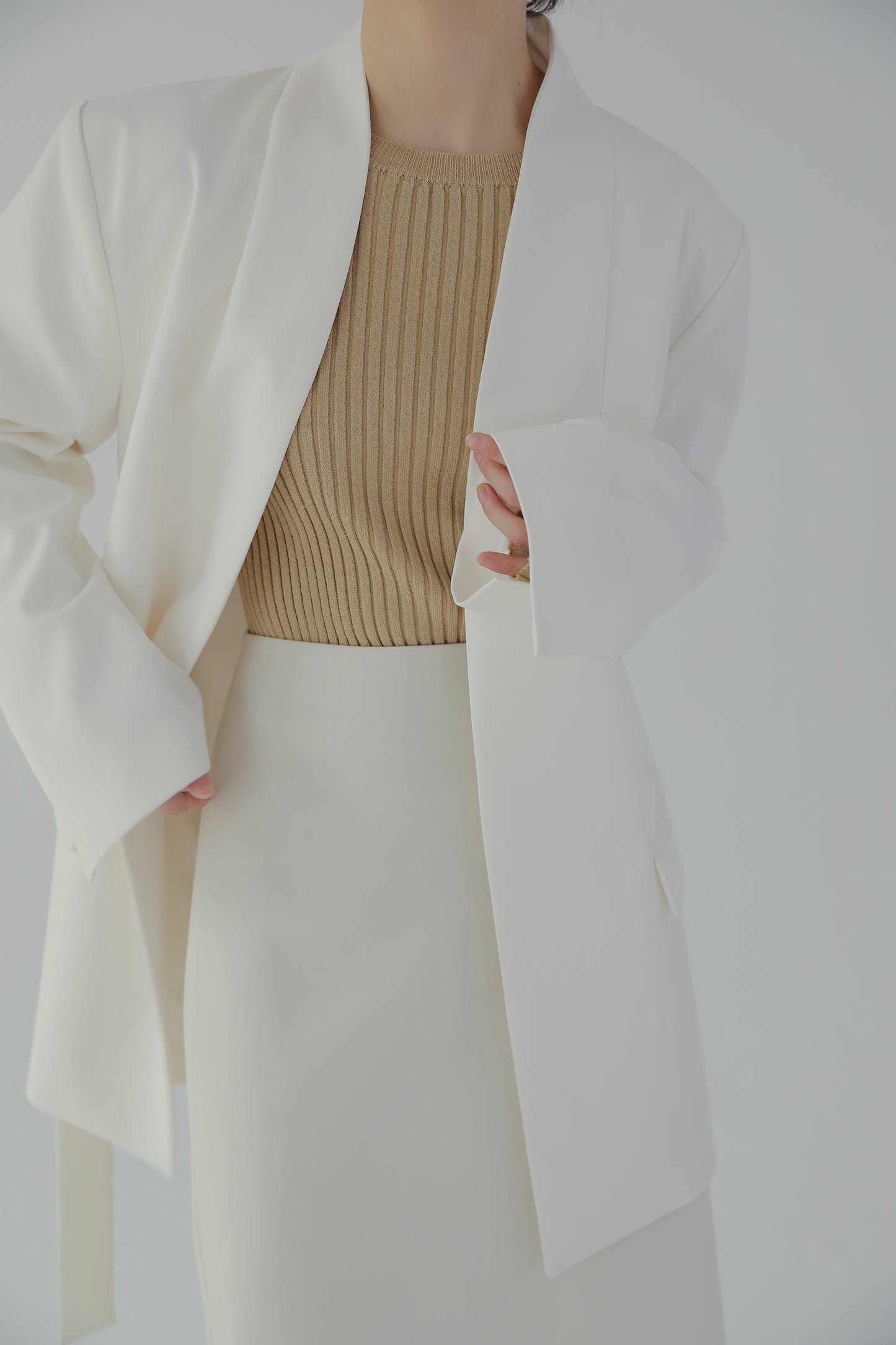 Zurri 象牙色羊毛半身裙