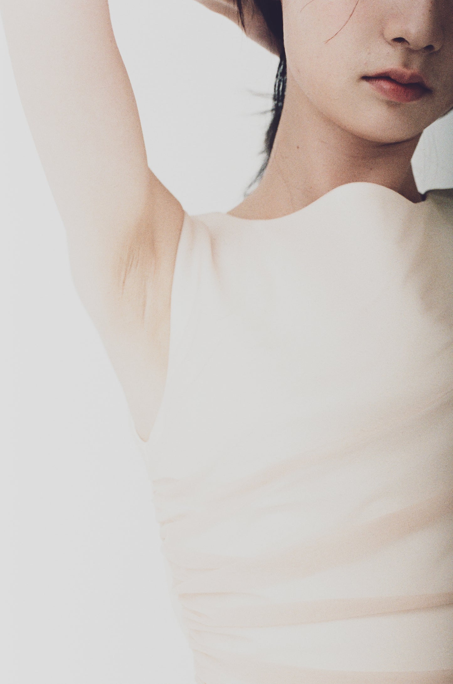 Sheer gathered vest top