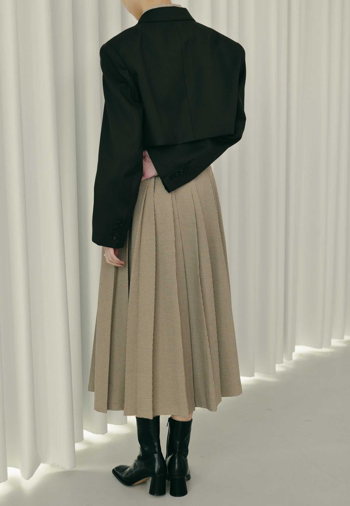 Bode check pleat skirt