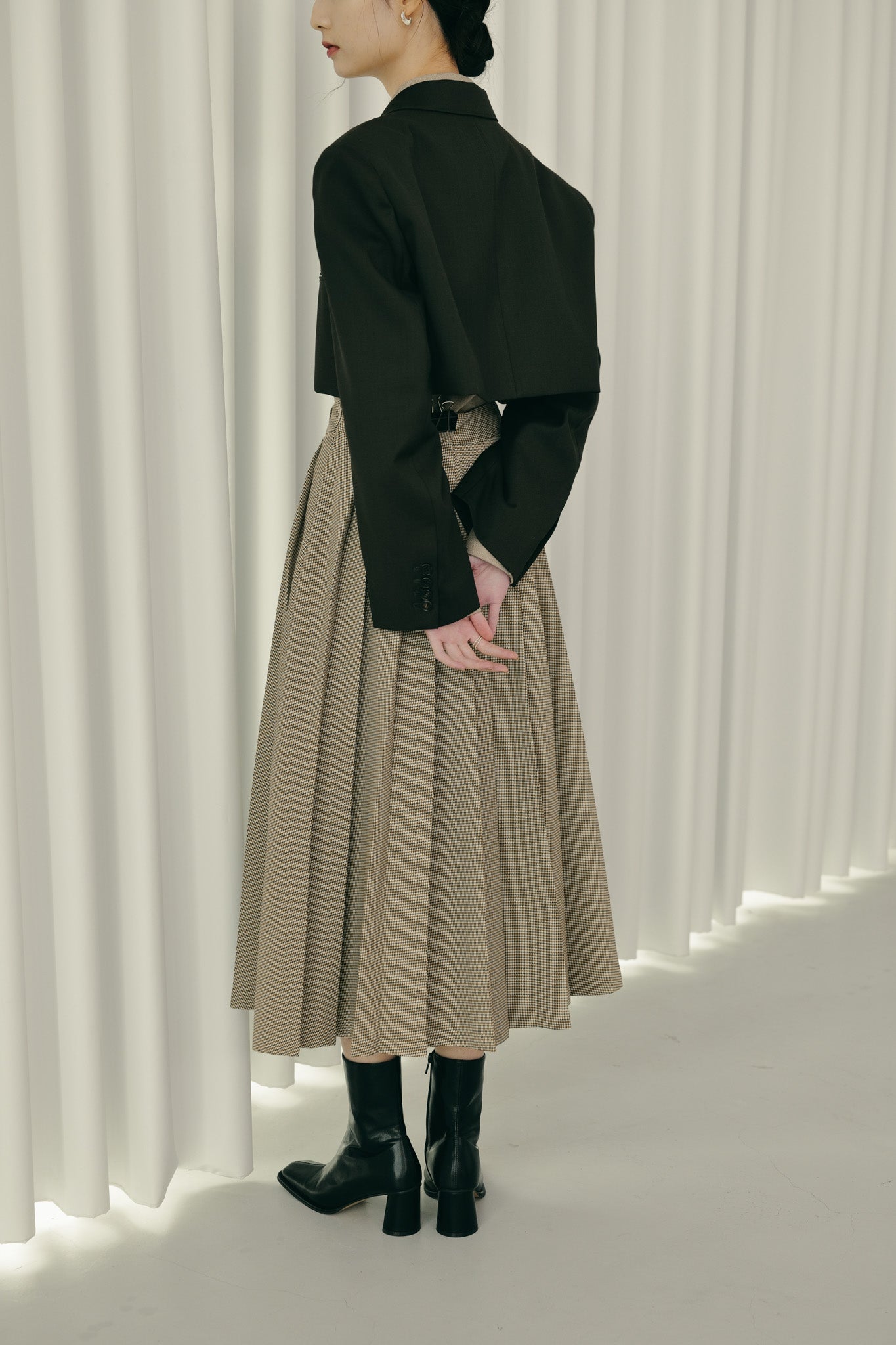 Bode check pleat skirt