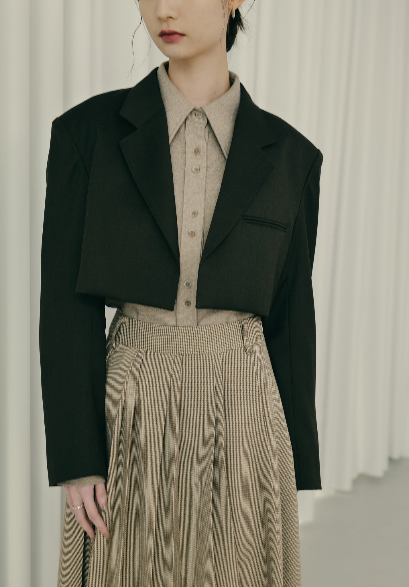 Bode check pleat skirt