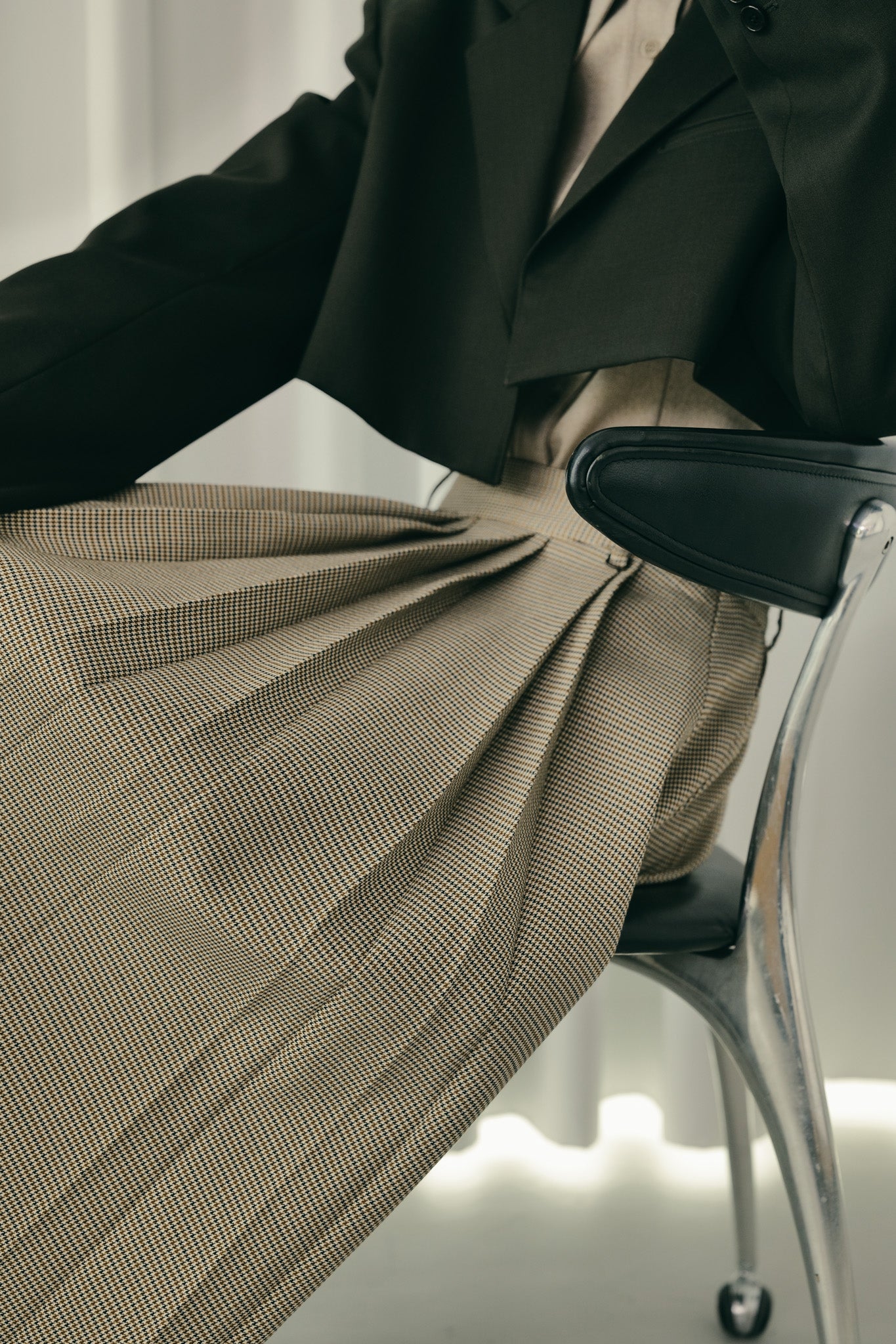 Bode check pleat skirt