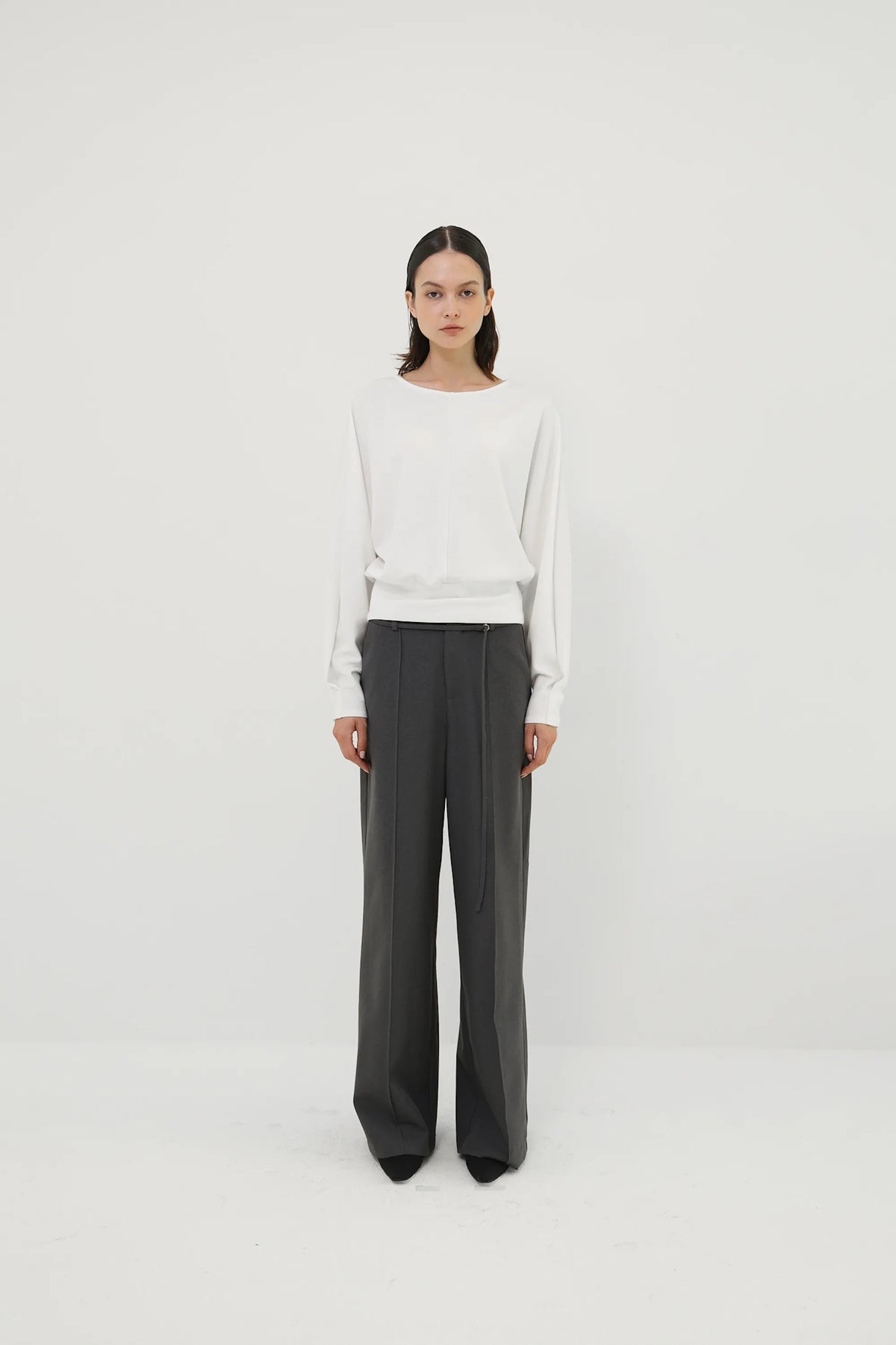 Cerra belted straight trousers