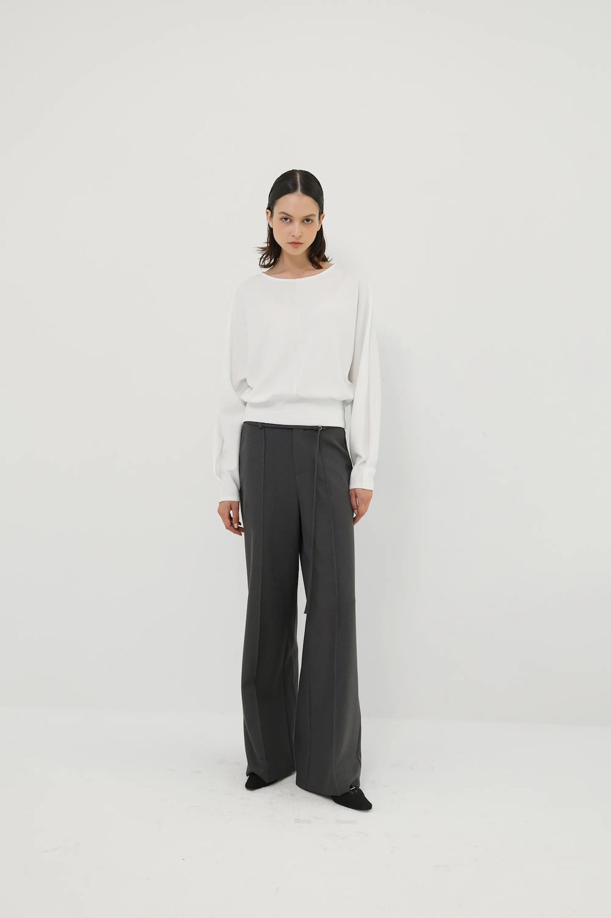 Cerra belted straight trousers