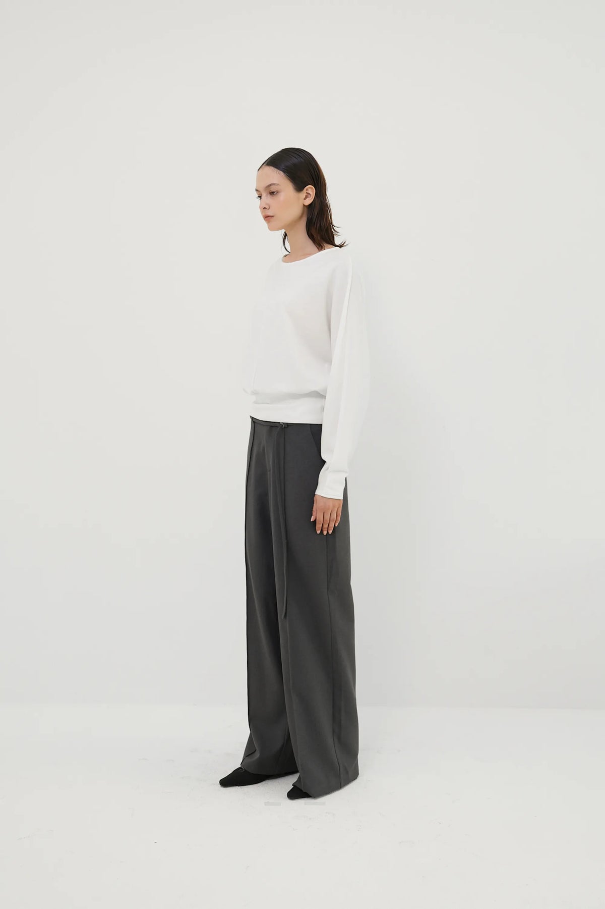 Cerra belted straight trousers