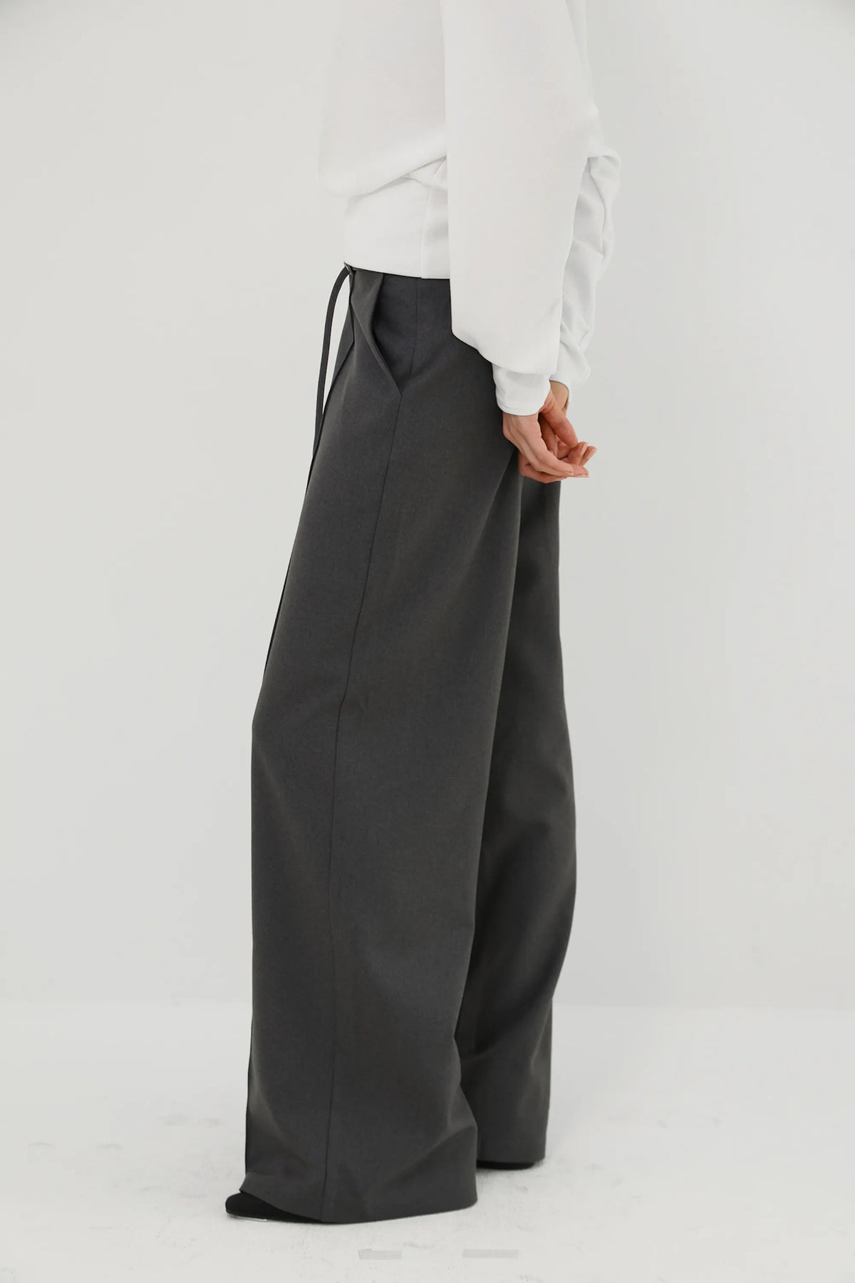 Cerra belted straight trousers