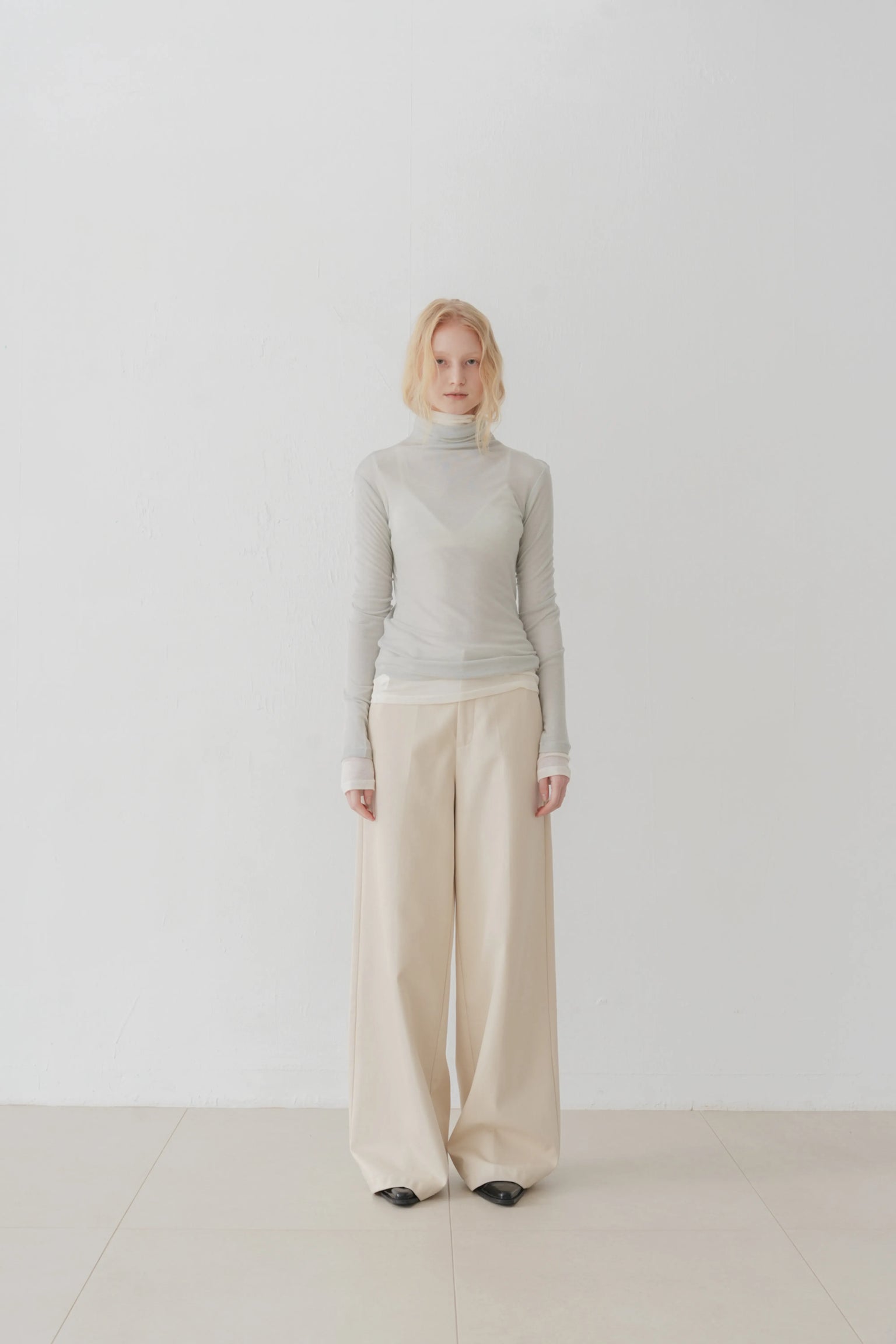 Tencel wool top blue grey