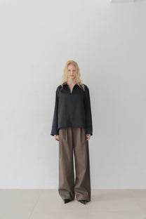 Odal satin top black