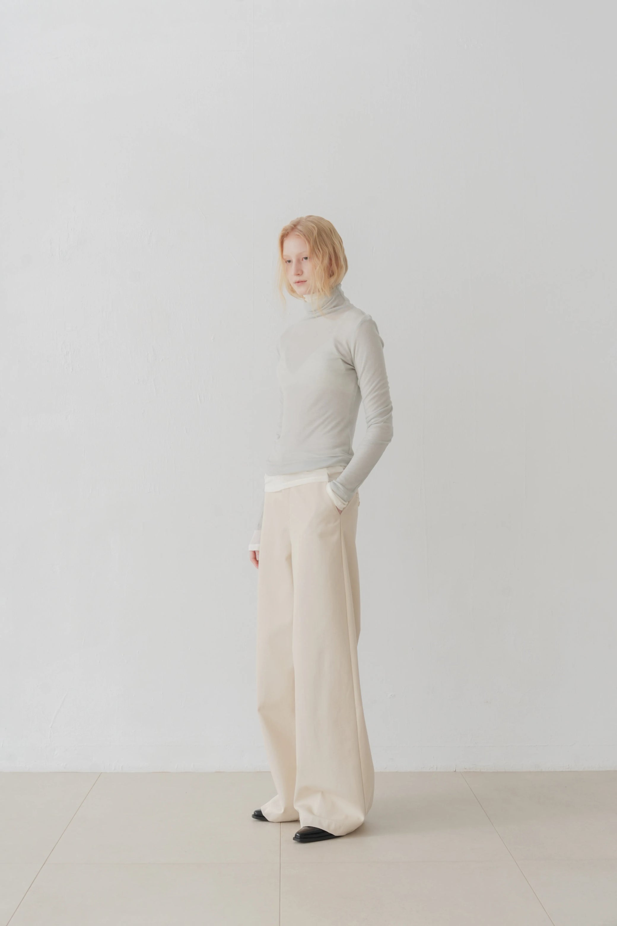 Tencel wool top blue grey