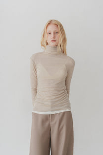 Tencel wool top beige
