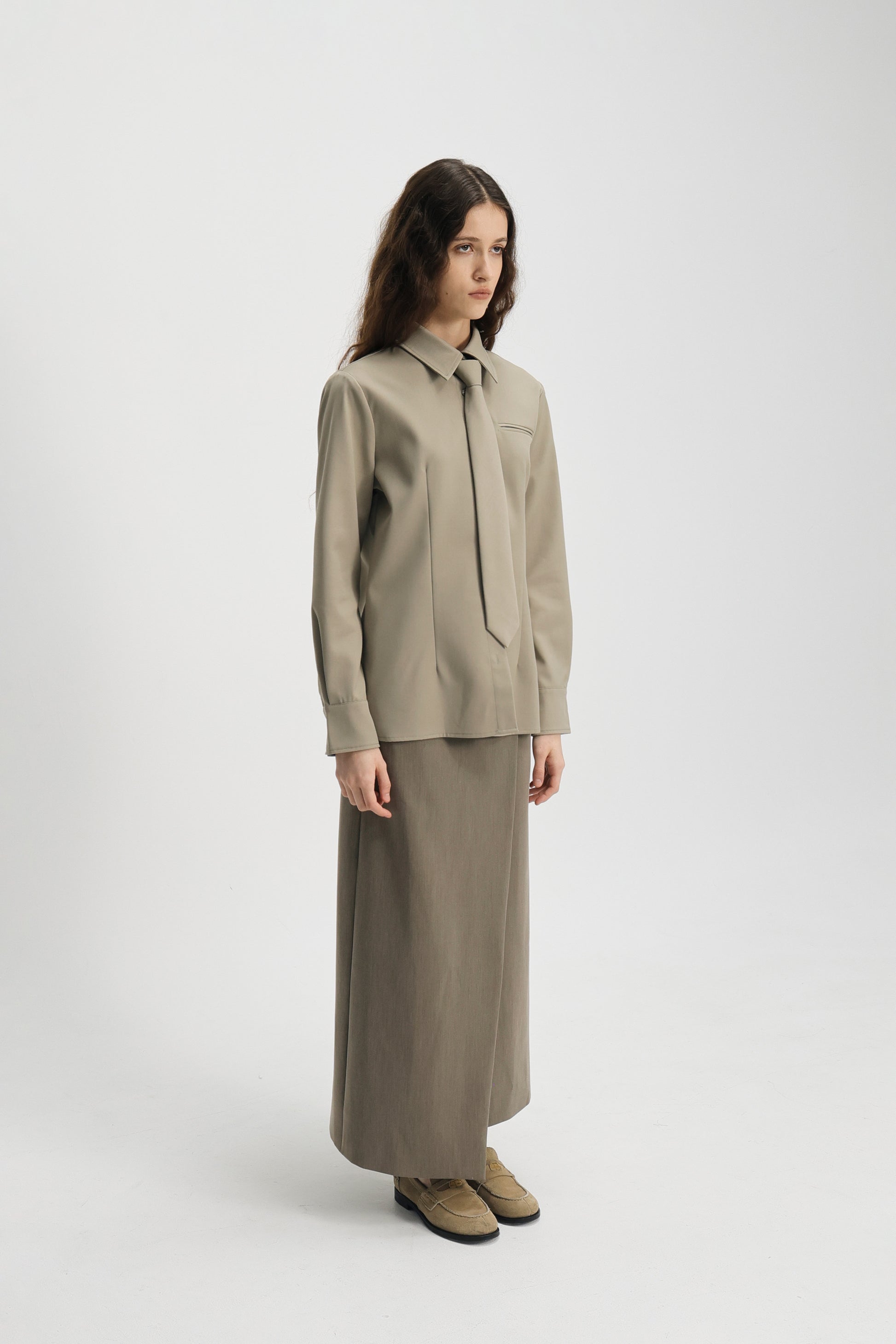 Charles tie shirt Oat