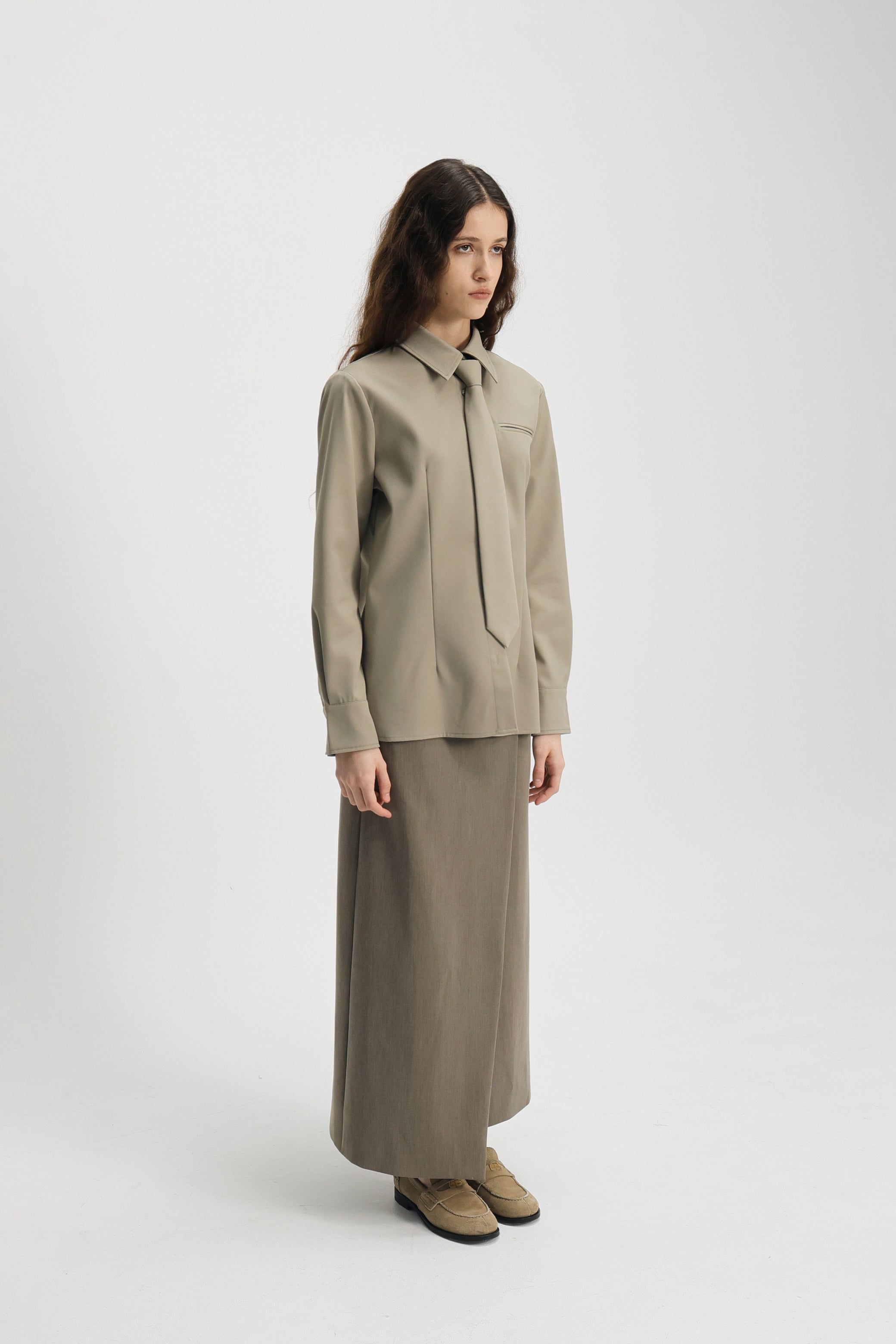 Charles tie shirt Oat