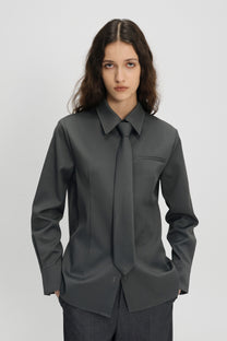 Charles tie shirt grey