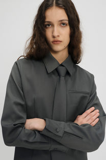 Charles tie shirt grey