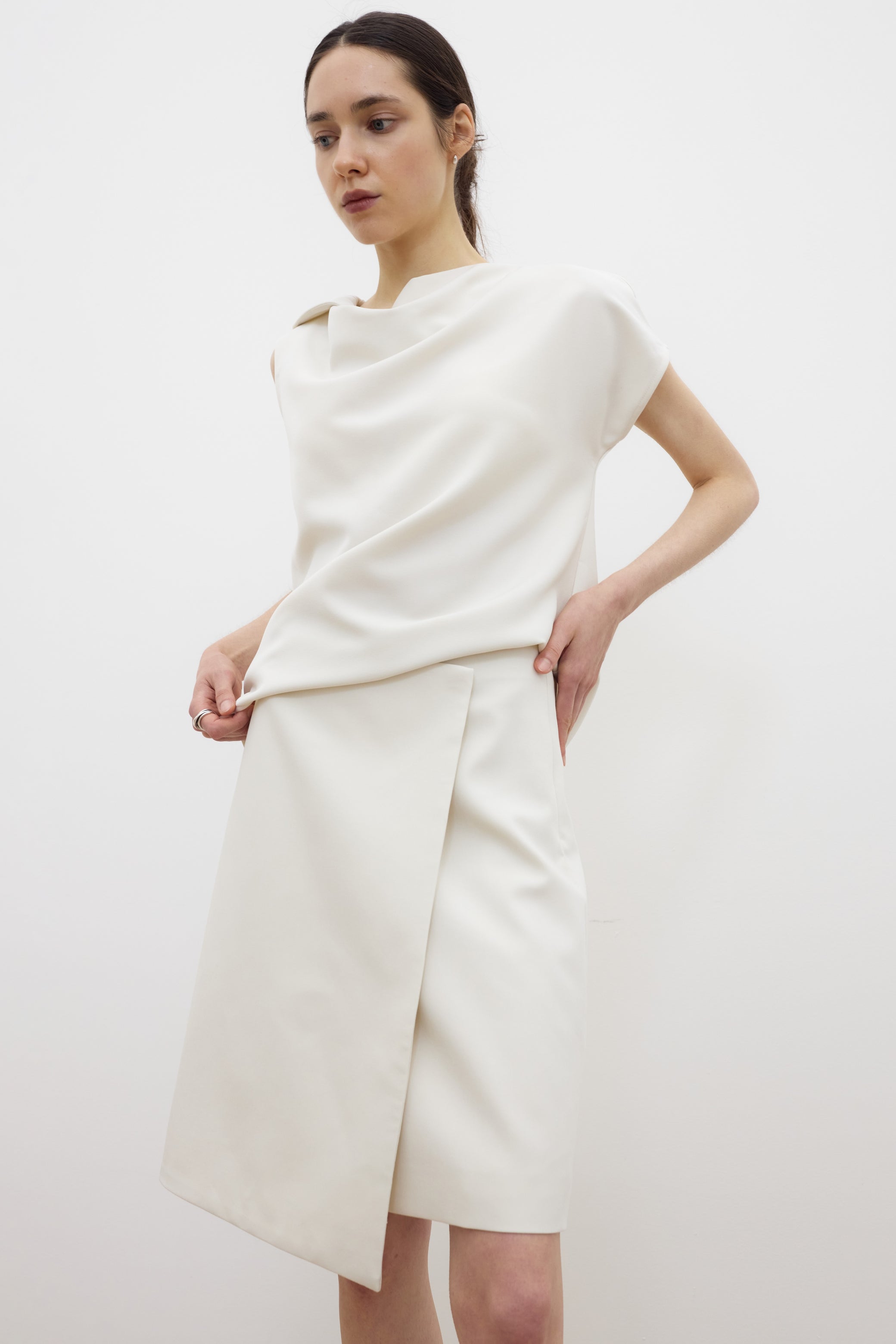 Ofran layered midi skirt