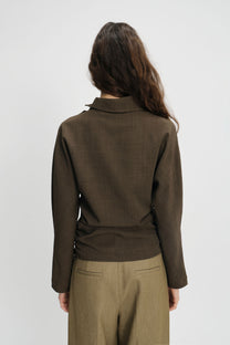 Elvin collar top brown