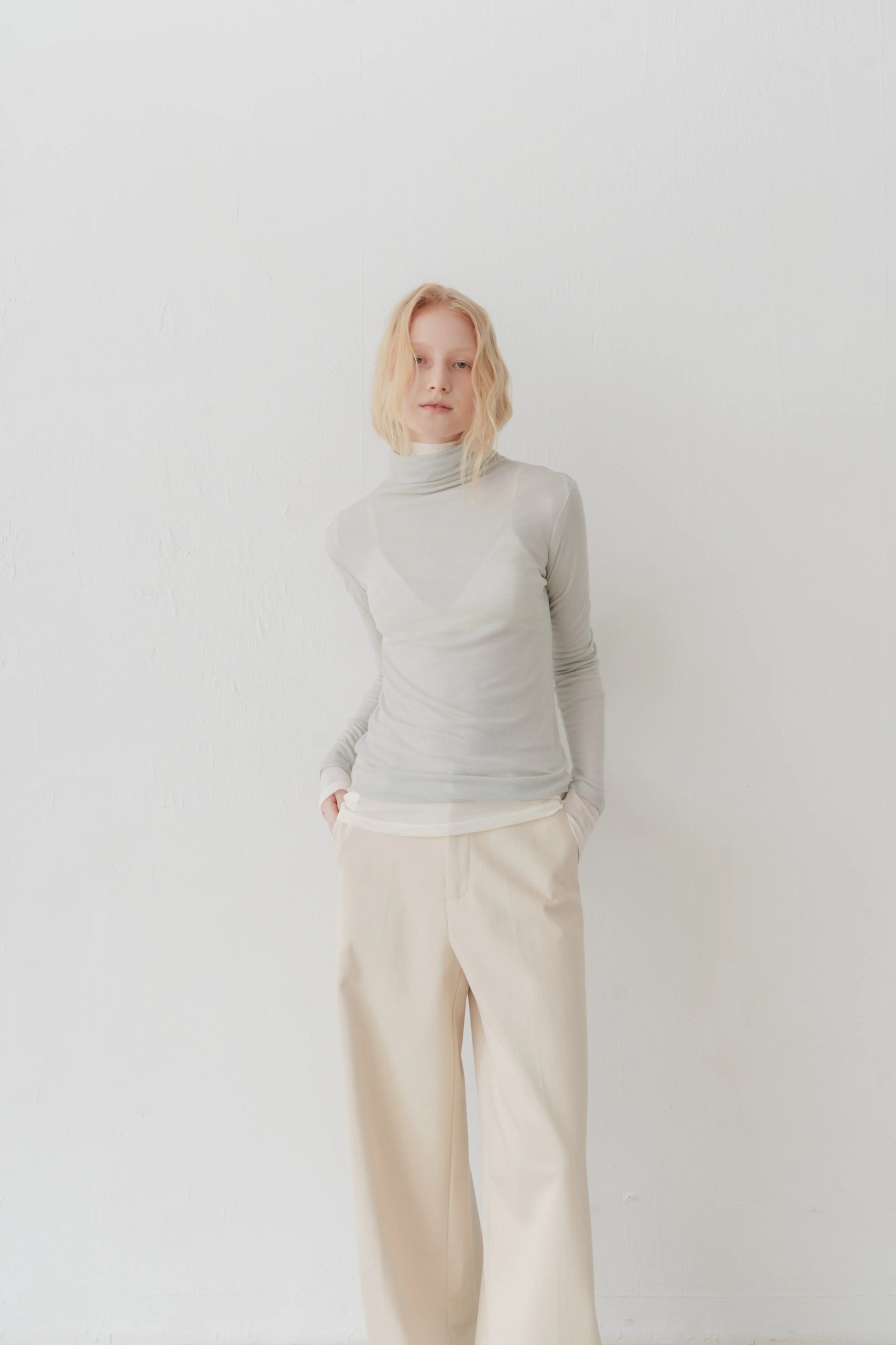 Tencel wool top blue grey