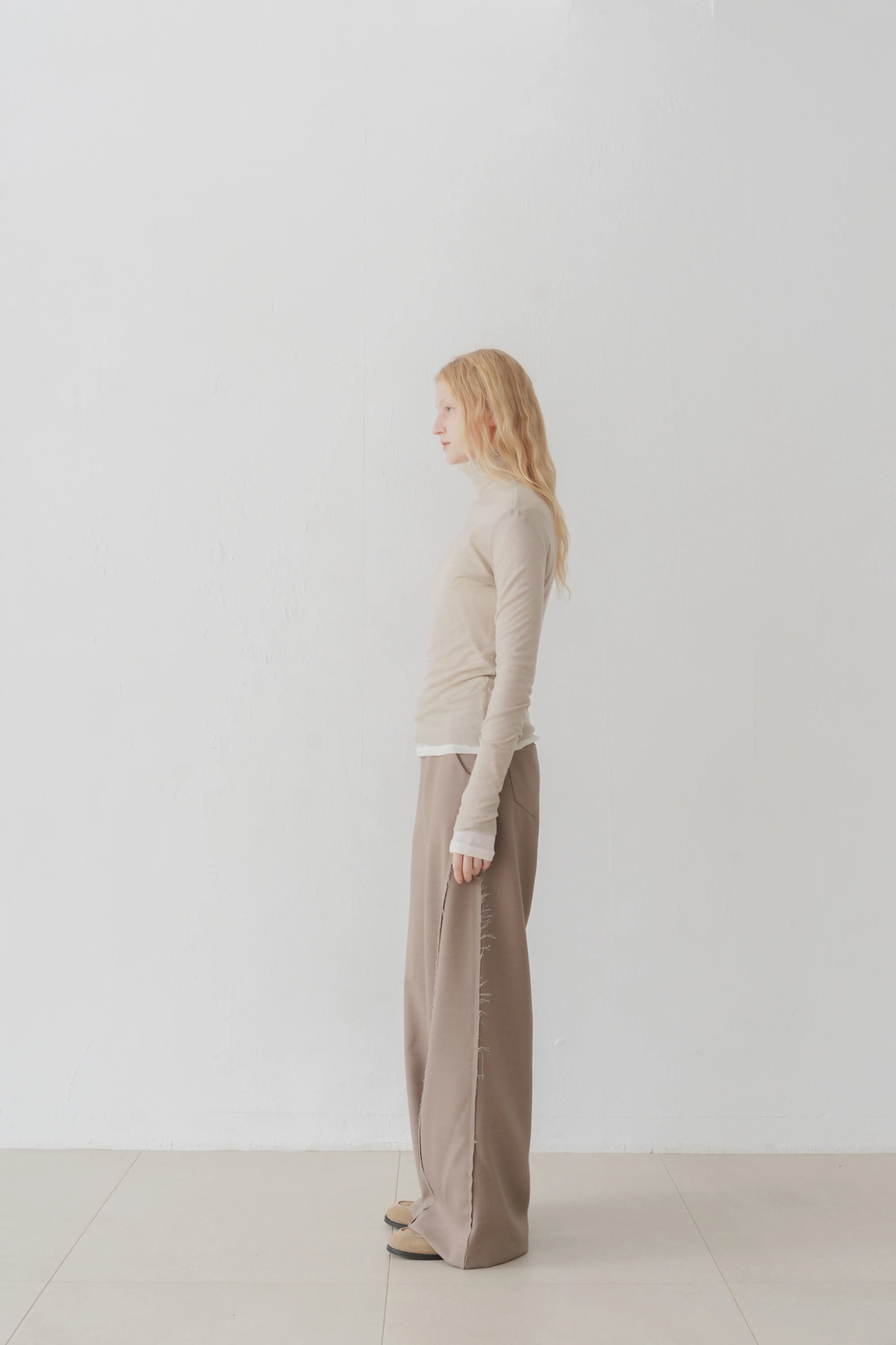 Tencel wool top beige