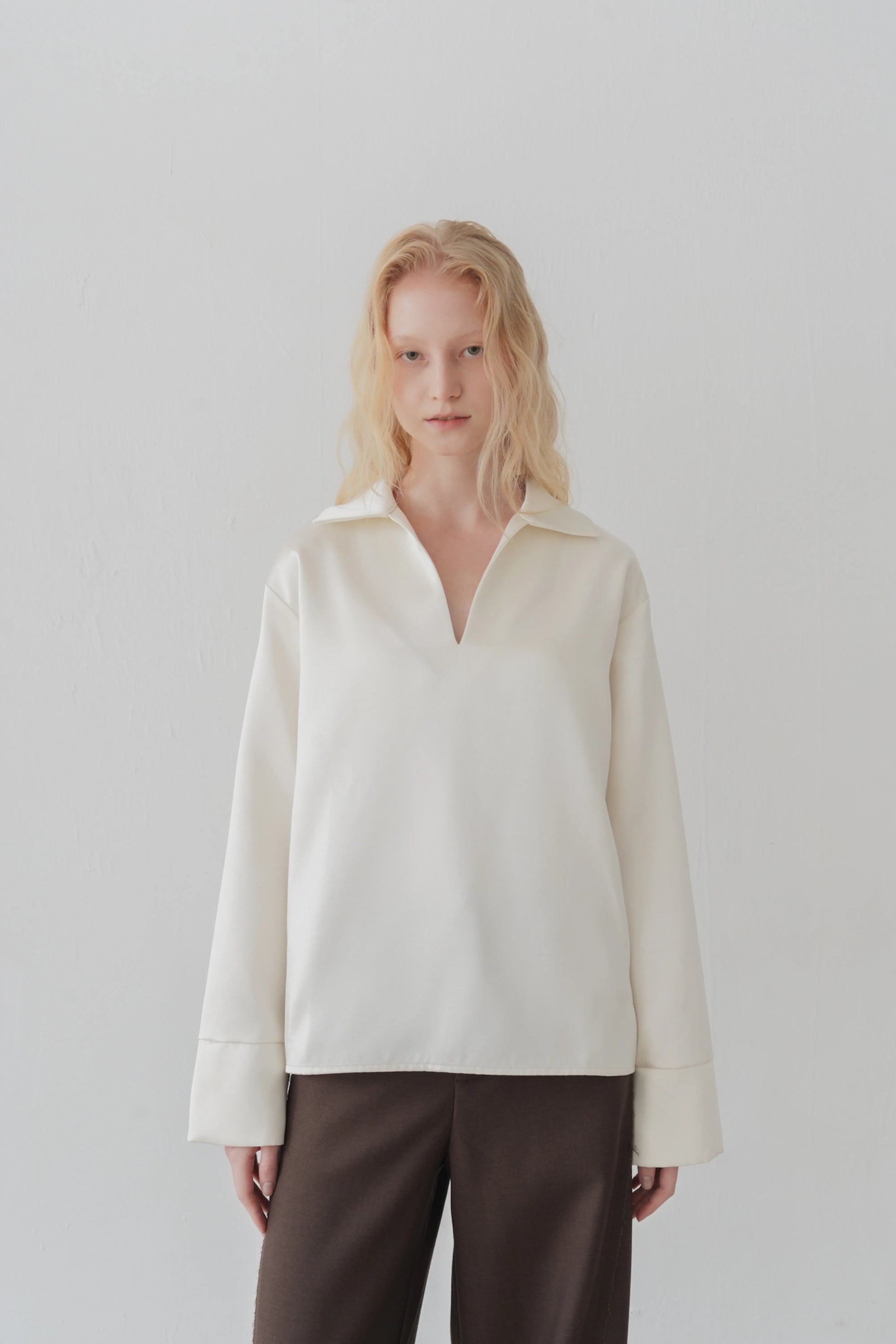 Odal satin top ivory