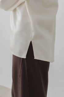 Odal satin top ivory