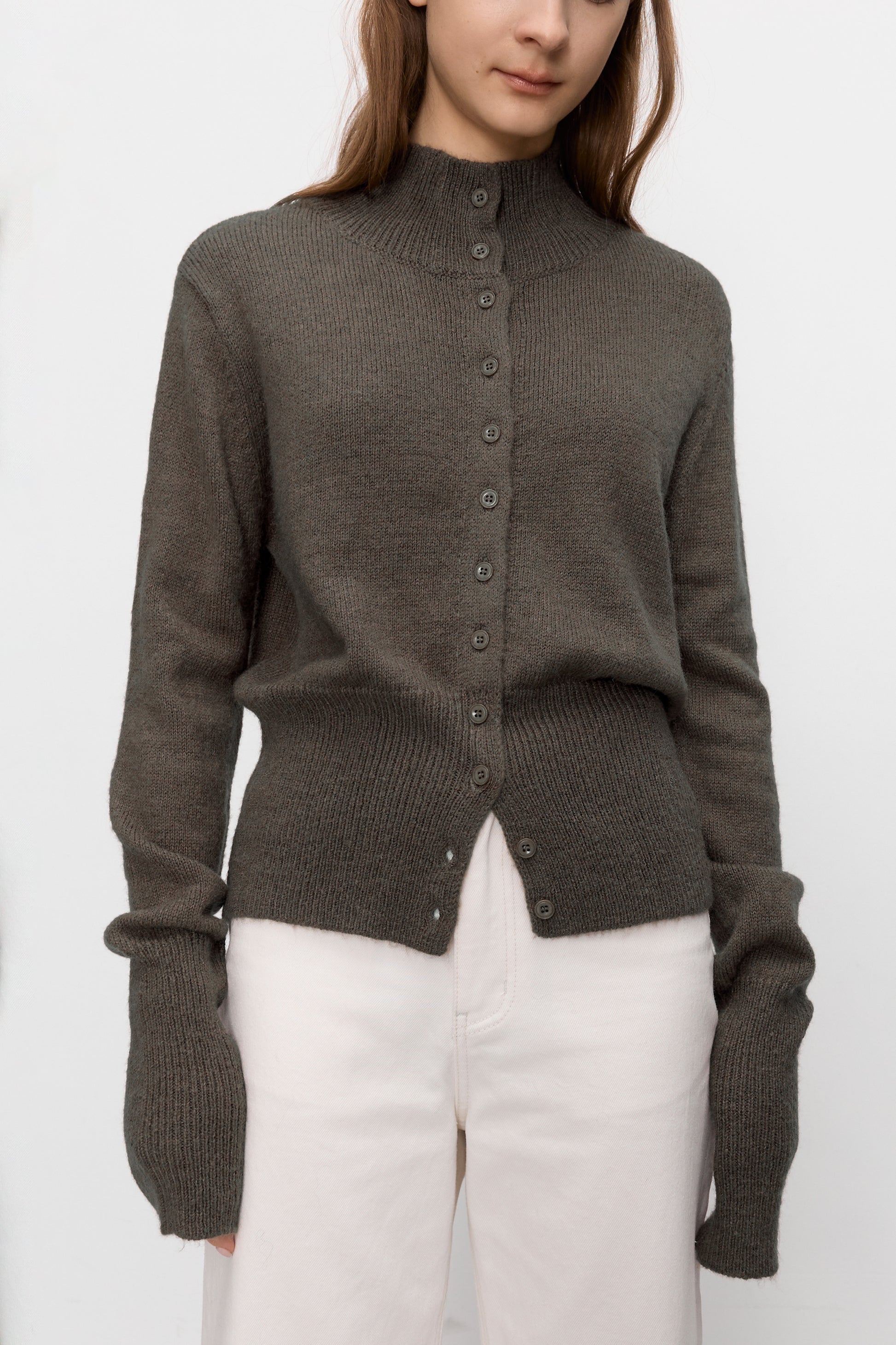 Kumo wool cardigan brown