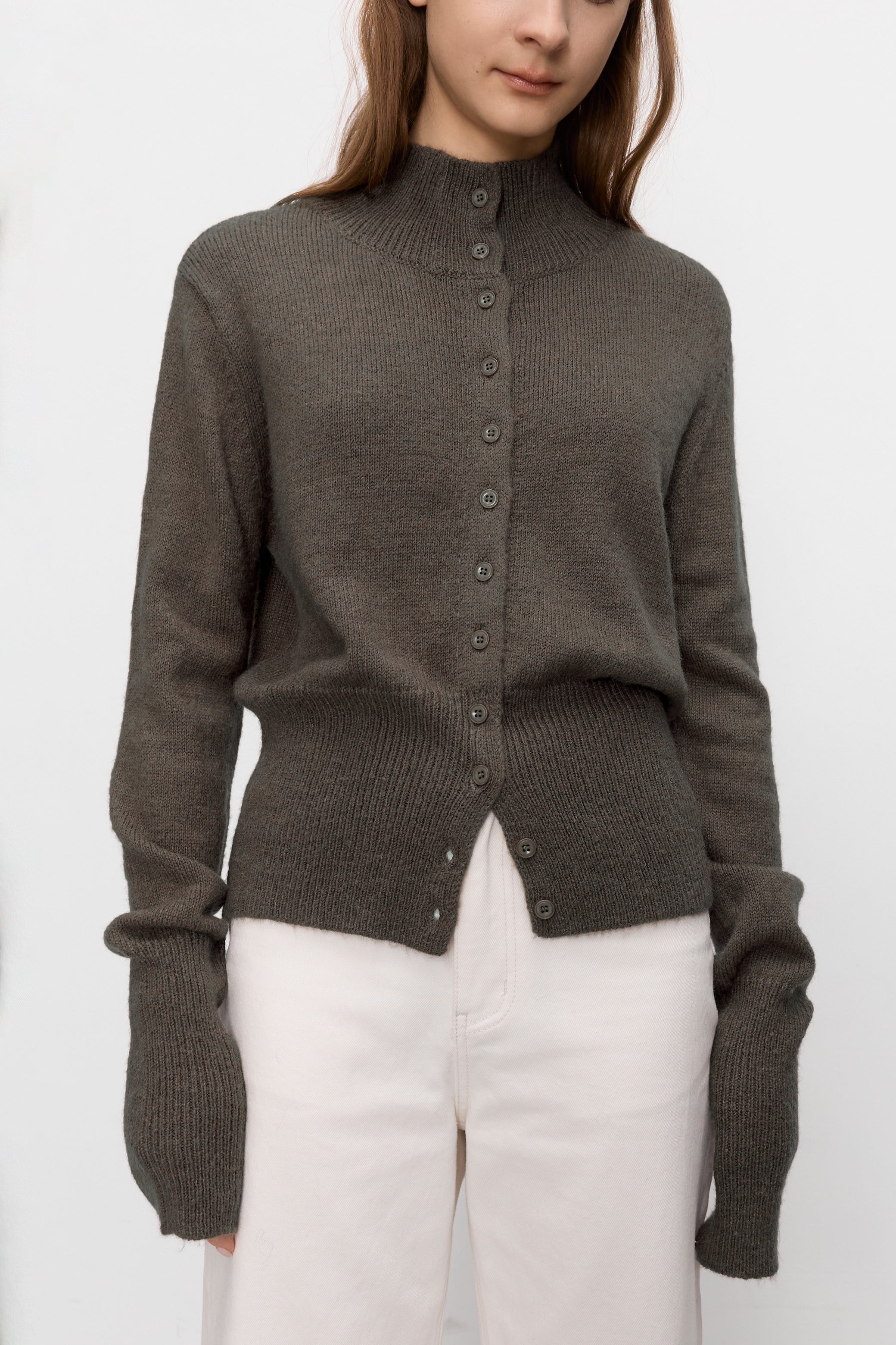 Kumo wool cardigan brown