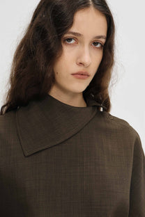 Elvin collar top brown