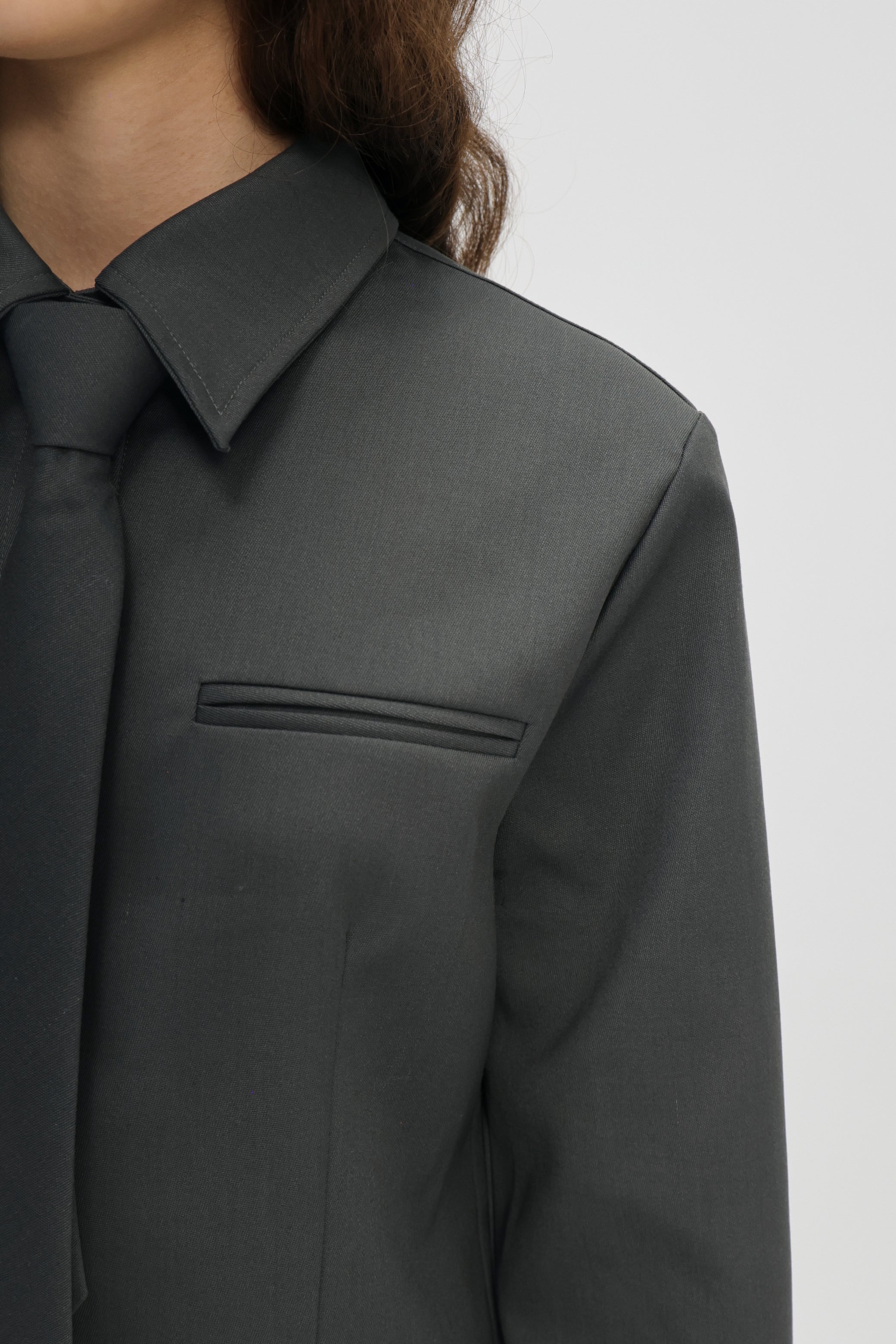 Charles tie shirt grey