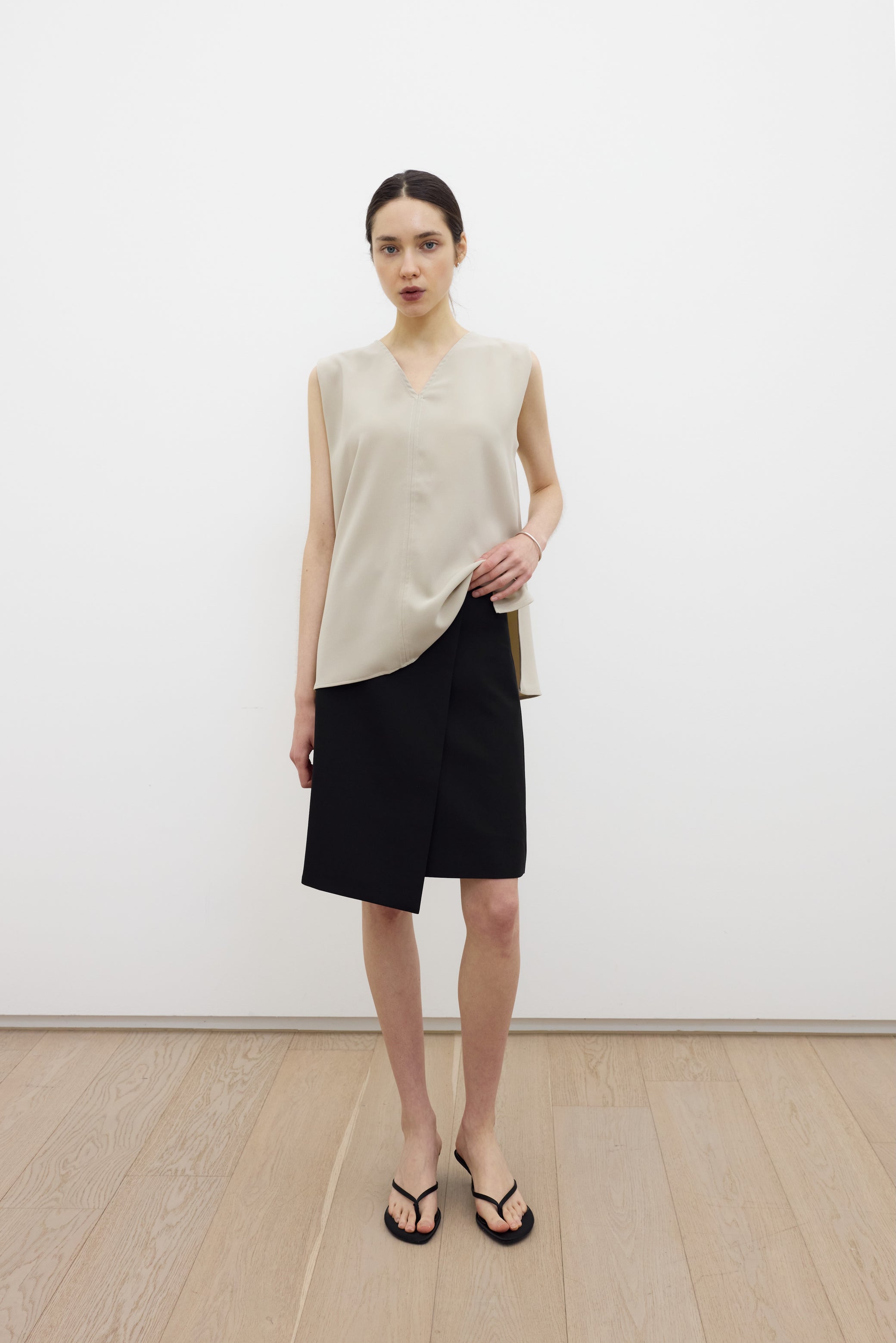Ofran layered midi skirt