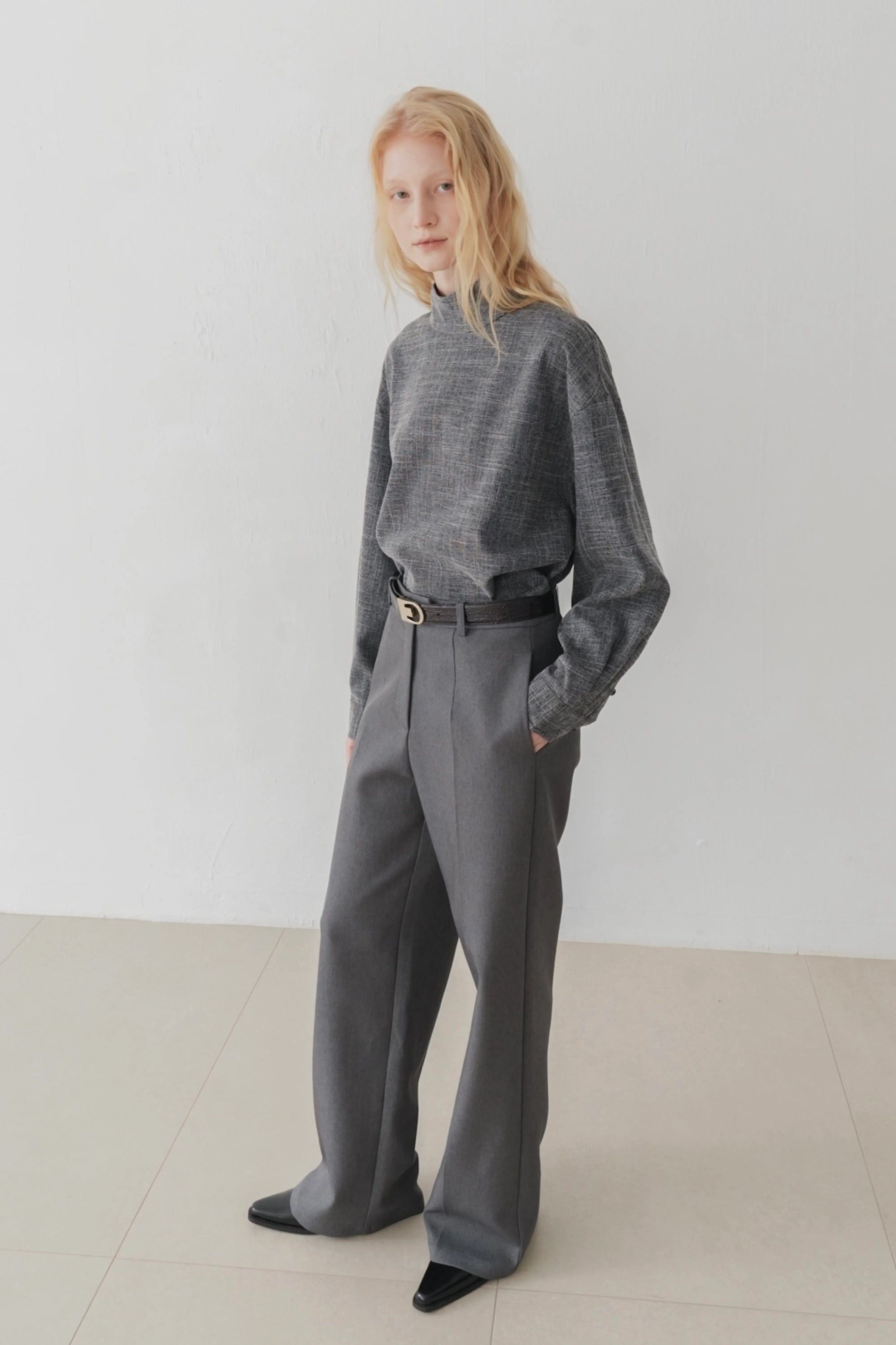 Namos High neck top charcoal