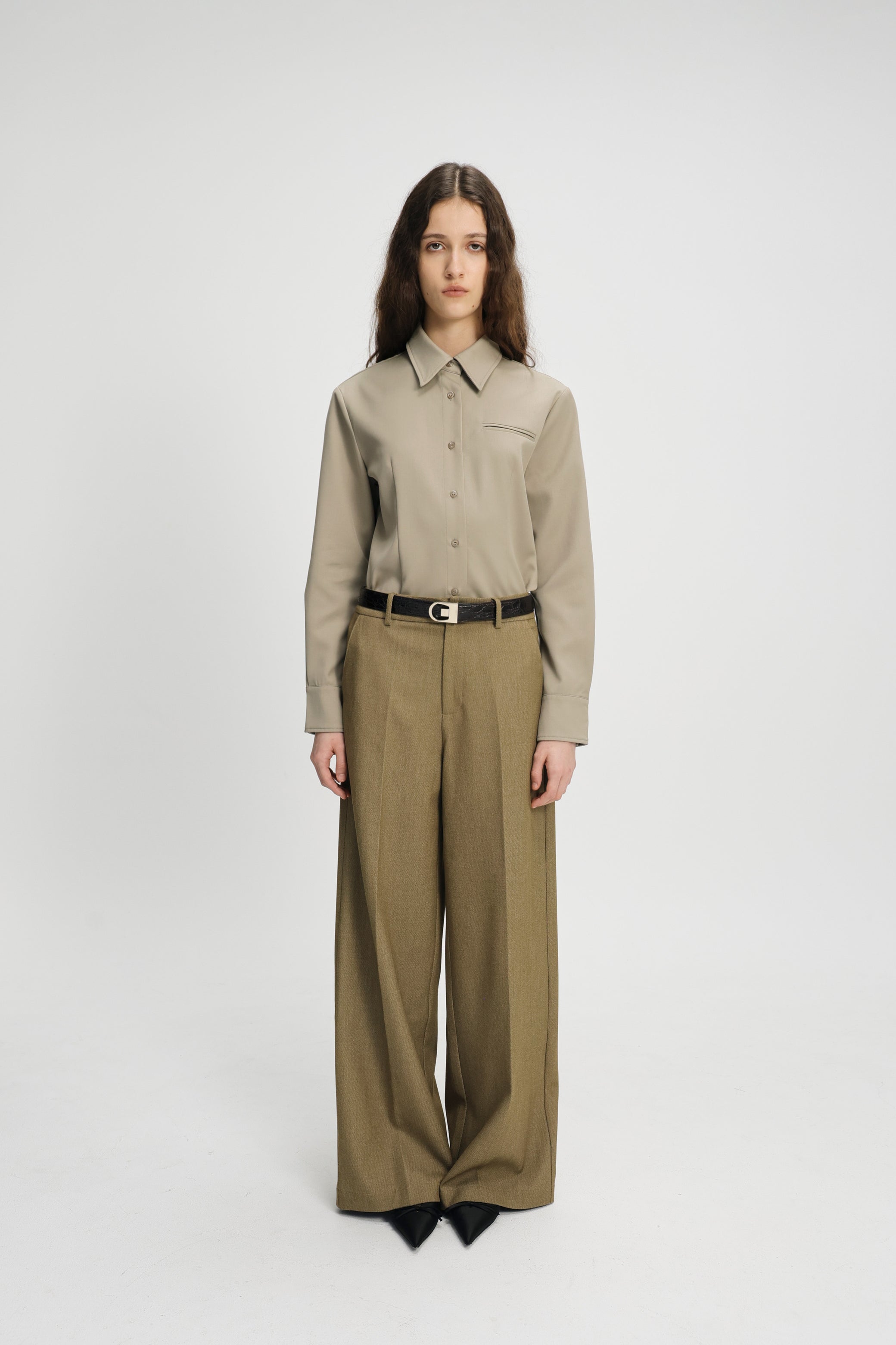 Charles tie shirt Oat