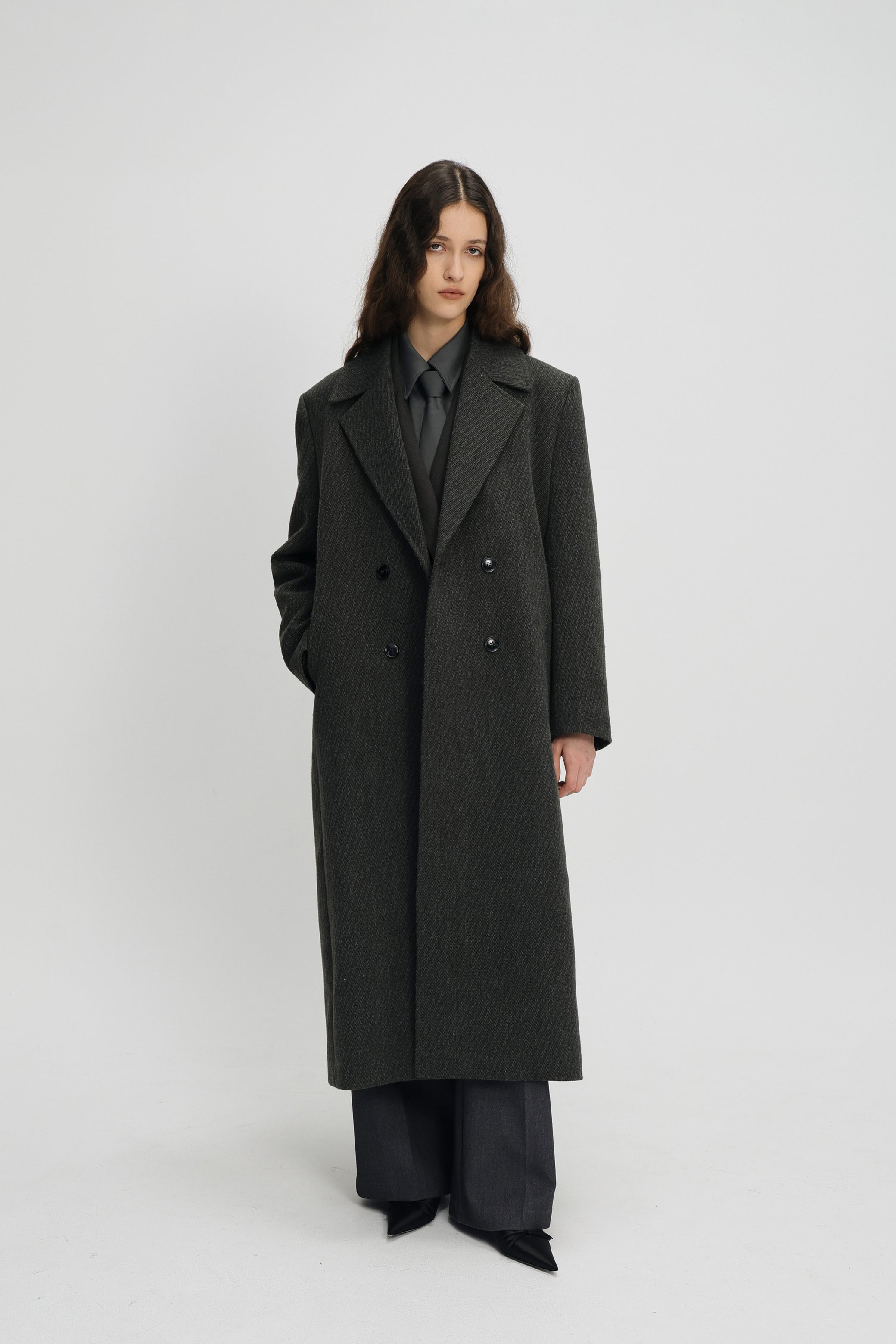 Dublin double breasted coat grey