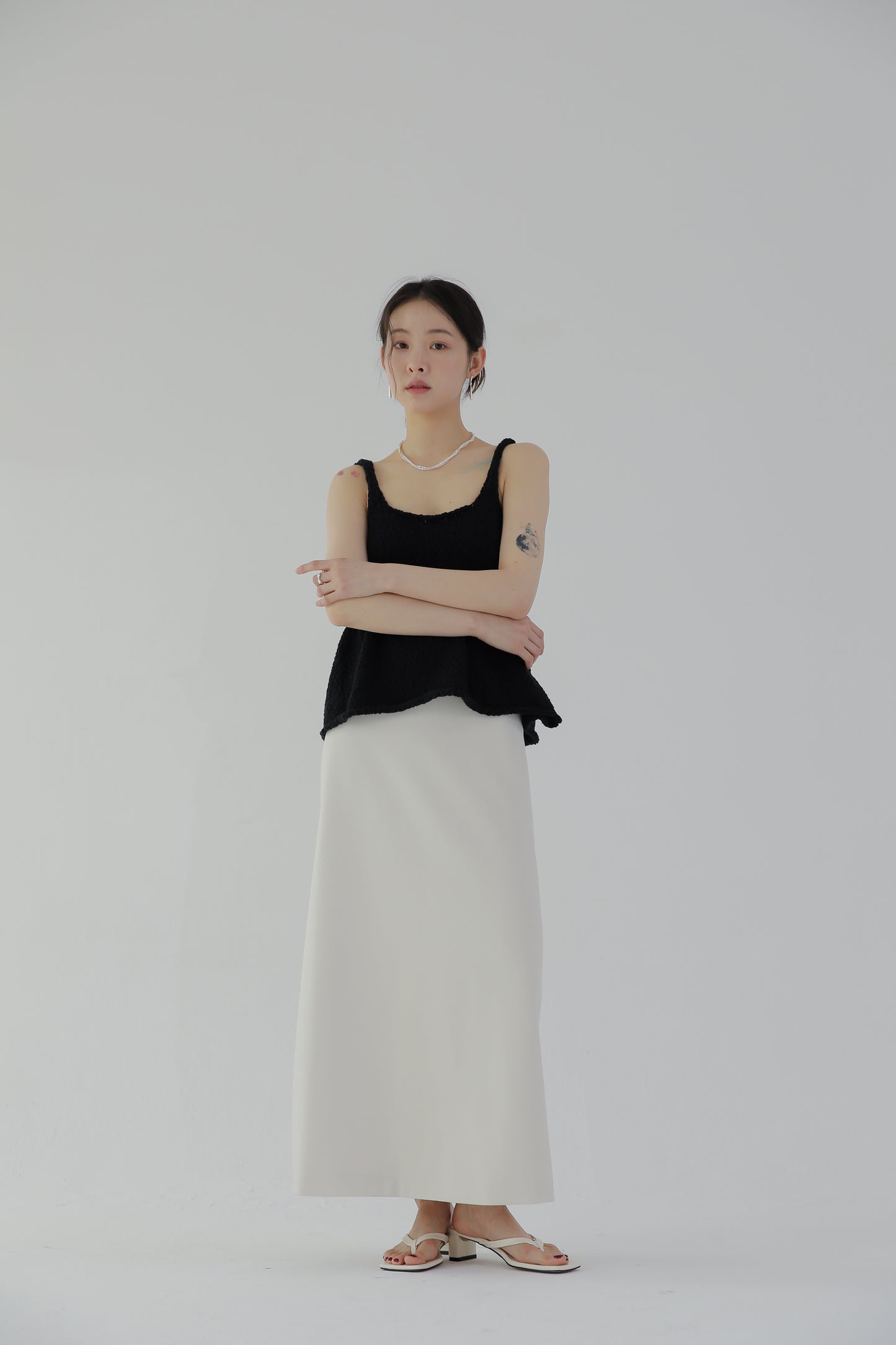 Zurri 象牙色羊毛半身裙
