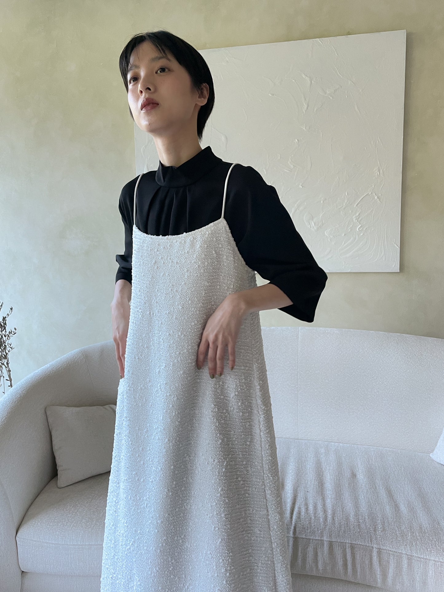 Dawson 粗花呢結飾連身裙
